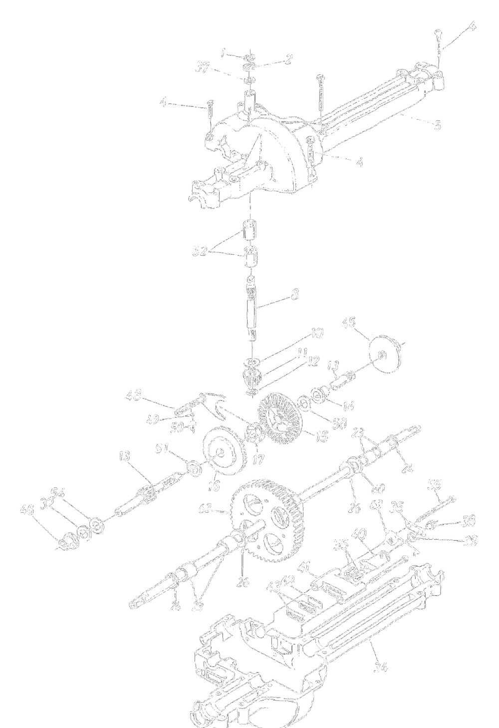 Transmission Diagram and Parts List for 1999 Yard Machines Lawn Tractor